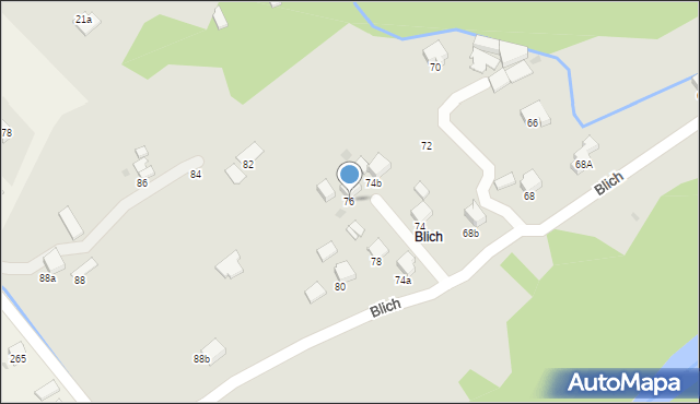 Gorlice, Blich, 76, mapa Gorlic