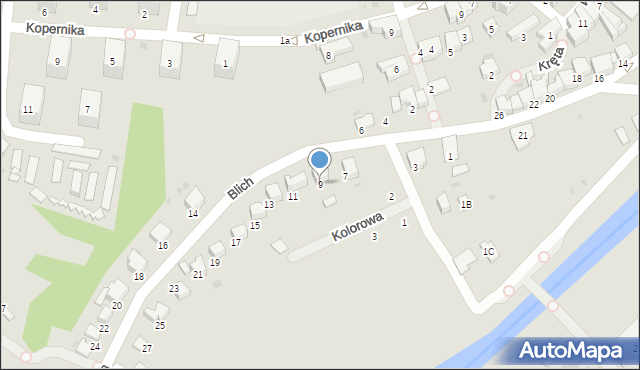 Gorlice, Blich, 9, mapa Gorlic