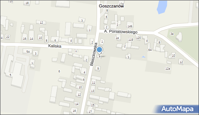 Goszczanów, Błaszkowska, 7, mapa Goszczanów