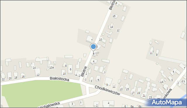 Gródek, Błotna, 6, mapa Gródek