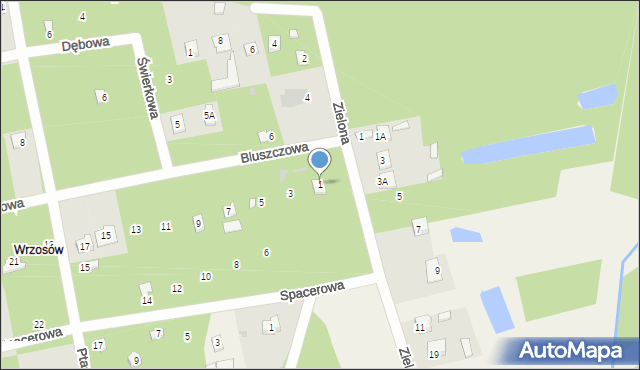 Groszowice, Bluszczowa, 1, mapa Groszowice