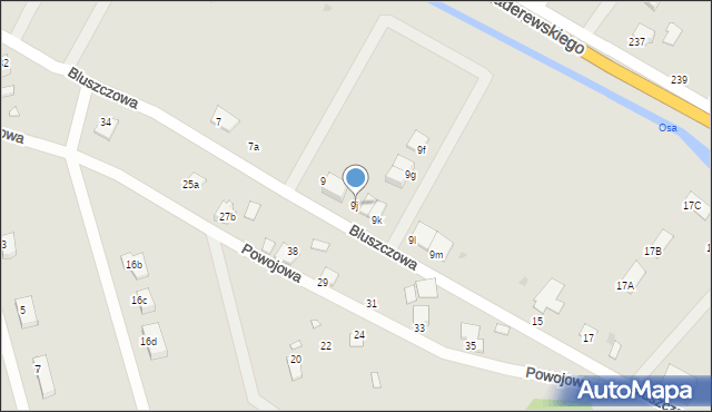 Grudziądz, Bluszczowa, 9j, mapa Grudziądza