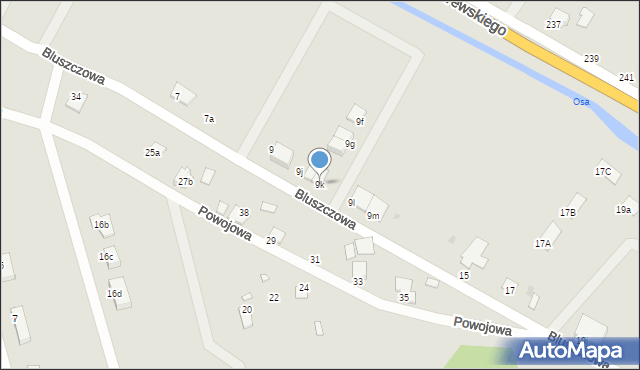 Grudziądz, Bluszczowa, 9k, mapa Grudziądza