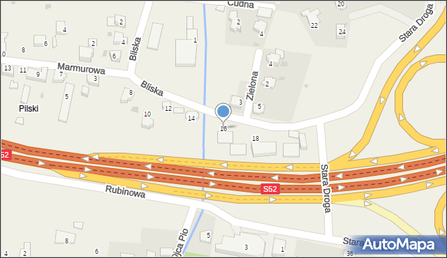Harbutowice, Bliska, 16, mapa Harbutowice