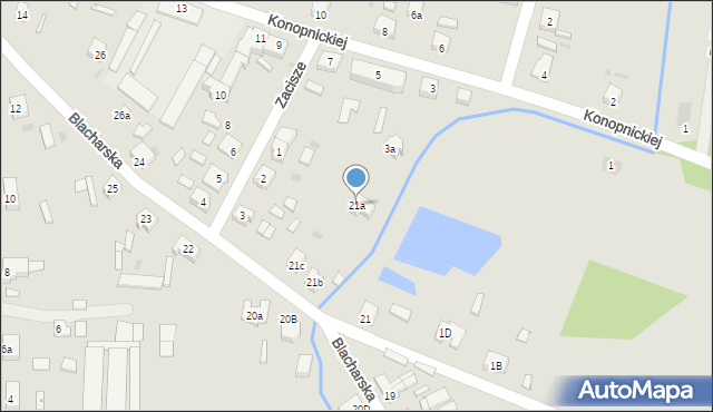 Iłowa, Blacharska, 21a, mapa Iłowa