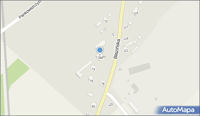 Iłża, Błazińska, 74A, mapa Iłża