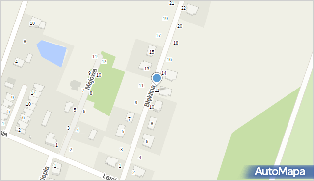 Jagodowo, Błękitna, 12, mapa Jagodowo