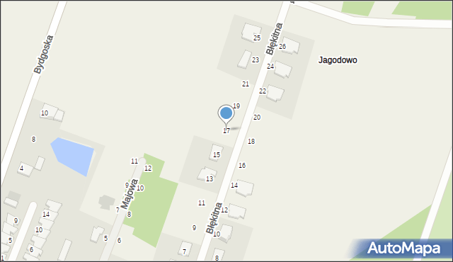 Jagodowo, Błękitna, 17, mapa Jagodowo