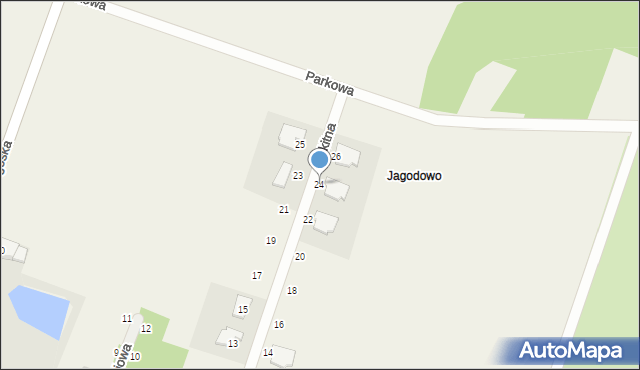 Jagodowo, Błękitna, 24, mapa Jagodowo