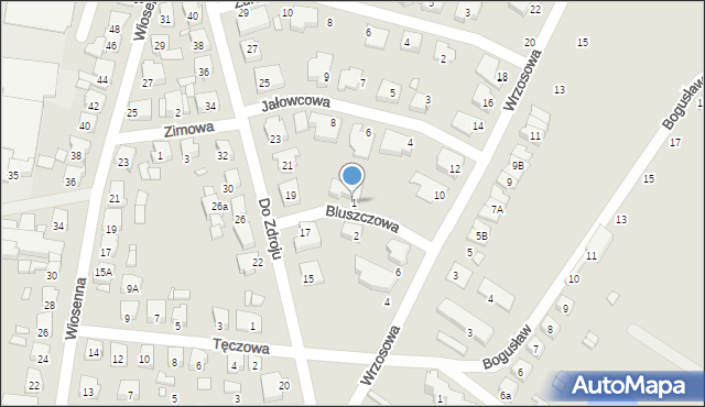 Jarocin, Bluszczowa, 1, mapa Jarocin