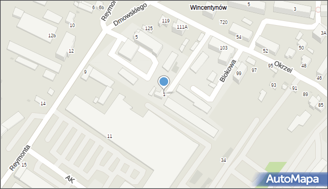 Jędrzejów, Blokowa, 1, mapa Jędrzejów