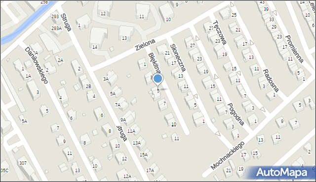 Jelenia Góra, Błękitna, 5, mapa Jelenia Góra