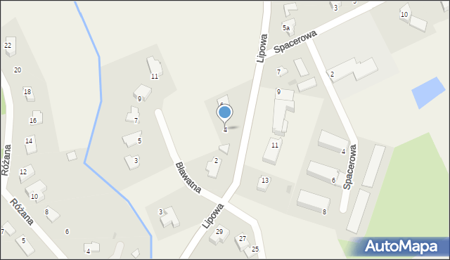 Jonkowo, Bławatna, 4, mapa Jonkowo