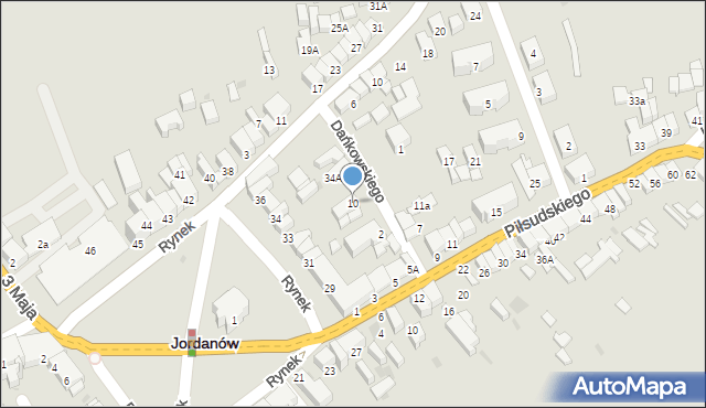 Jordanów, bł. ks. Dańkowskiego, 10, mapa Jordanów
