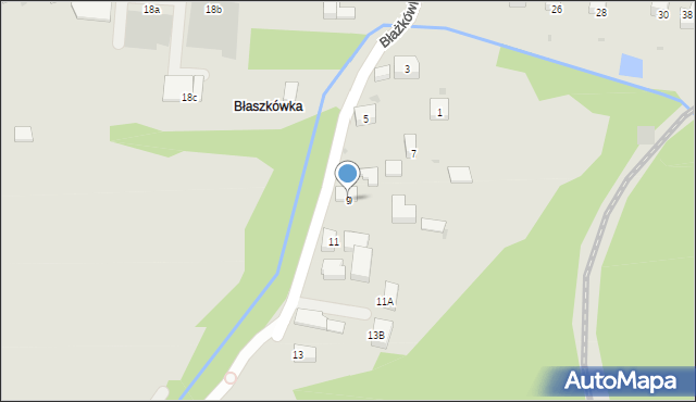 Kalwaria Zebrzydowska, Błażkówka, 9, mapa Kalwaria Zebrzydowska