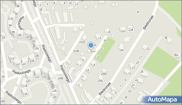 Katowice, Bławatków, 7, mapa Katowic