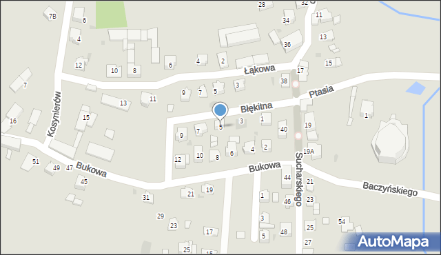 Kędzierzyn-Koźle, Błękitna, 5, mapa Kędzierzyna-Koźle