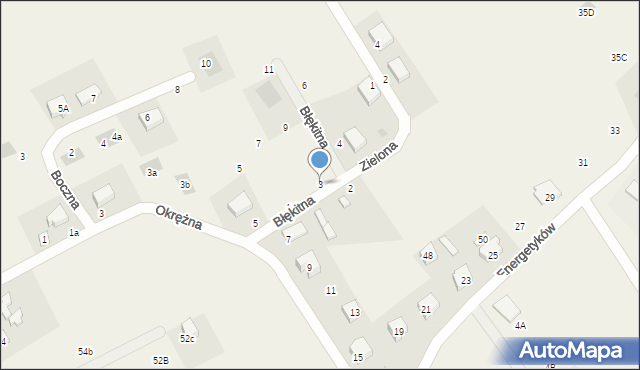 Kiełpino, Błękitna, 3, mapa Kiełpino