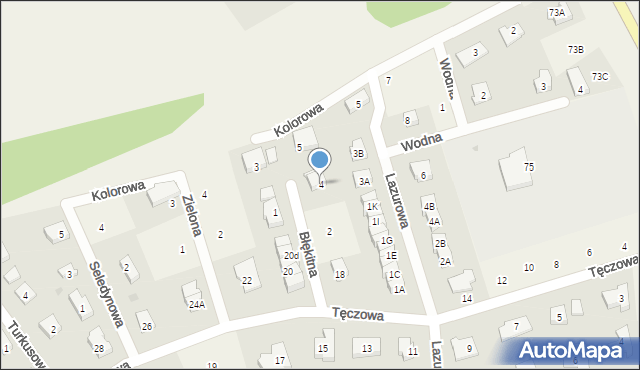 Kłodawa, Błękitna, 4, mapa Kłodawa