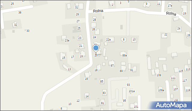 Kobiór, Błękitna, 20, mapa Kobiór