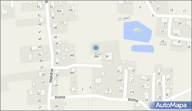 Kobiór, Błękitna, 38a, mapa Kobiór