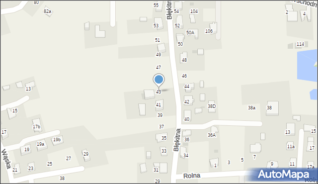 Kobiór, Błękitna, 43, mapa Kobiór