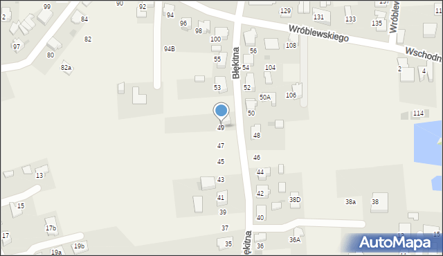 Kobiór, Błękitna, 49, mapa Kobiór