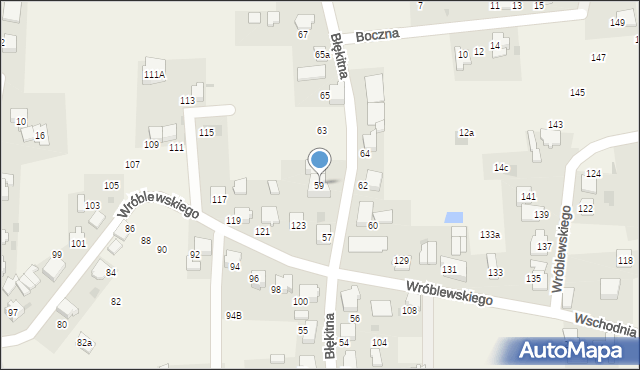 Kobiór, Błękitna, 59, mapa Kobiór