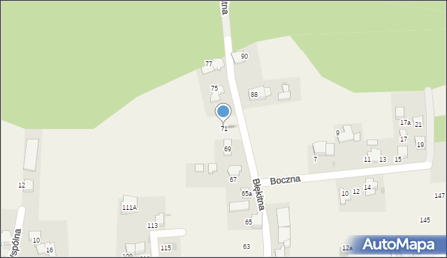 Kobiór, Błękitna, 71, mapa Kobiór