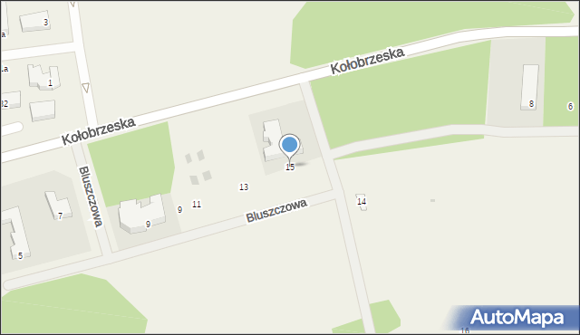 Korzystno, Bluszczowa, 15, mapa Korzystno