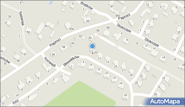 Koszalin, Bławatków, 9, mapa Koszalina