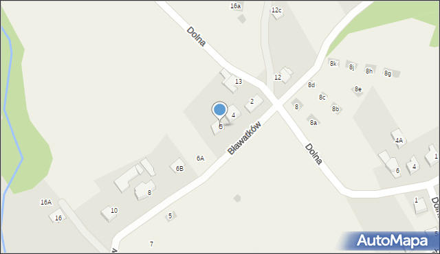 Kozy, Bławatków, 6, mapa Kozy