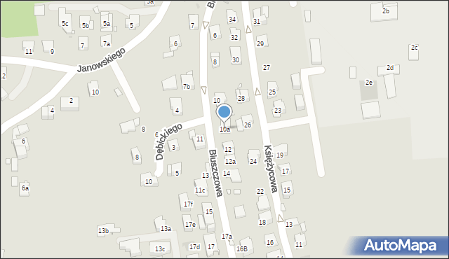 Kraków, Bluszczowa, 10a, mapa Krakowa