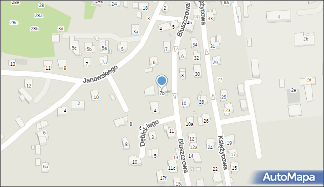 Kraków, Bluszczowa, 7b, mapa Krakowa