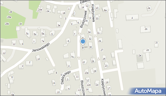 Kraków, Bluszczowa, 8, mapa Krakowa