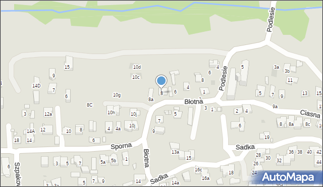 Kraków, Błotna, 8, mapa Krakowa