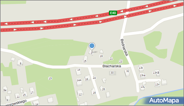 Kraków, Blacharska, 17, mapa Krakowa