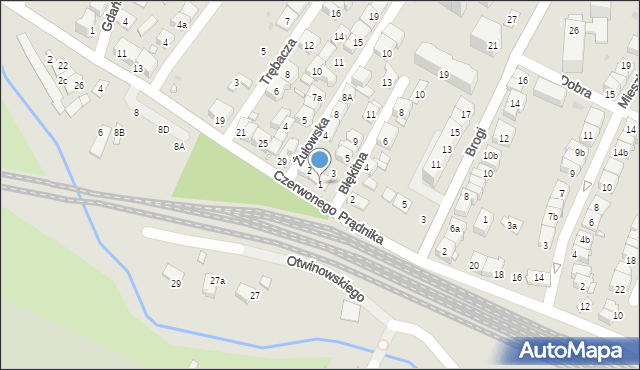 Kraków, Błękitna, 1, mapa Krakowa