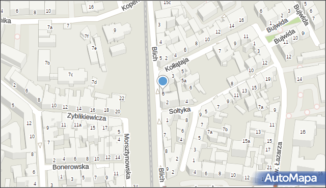 Kraków, Blich, 6, mapa Krakowa