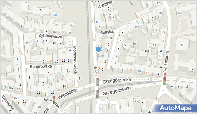 Kraków, Blich, 8, mapa Krakowa