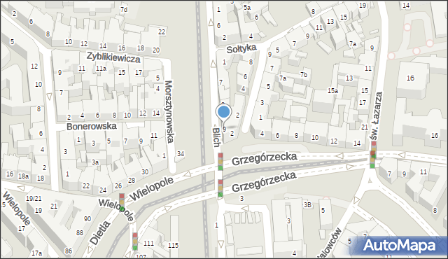 Kraków, Blich, 9, mapa Krakowa