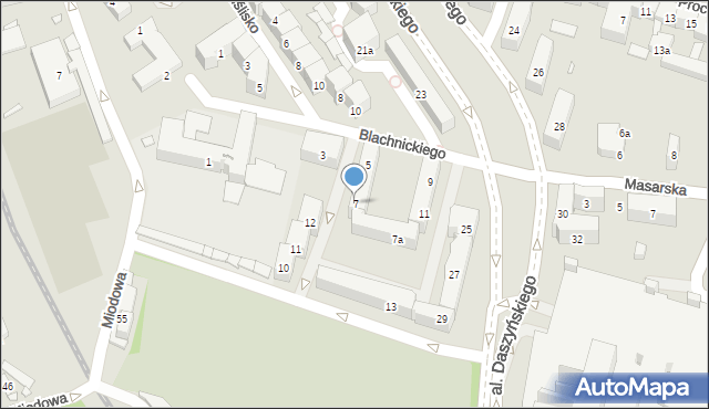 Kraków, Blachnickiego Franciszka, ks., 7, mapa Krakowa