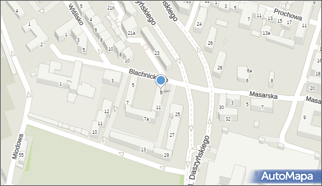 Kraków, Blachnickiego Franciszka, ks., 9, mapa Krakowa