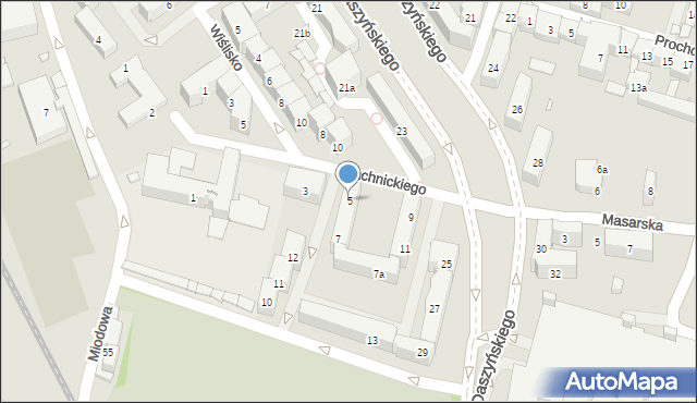 Kraków, Blachnickiego Franciszka, ks., 5, mapa Krakowa