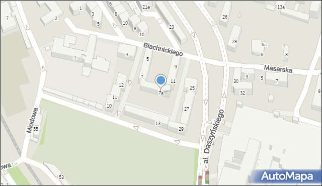 Kraków, Blachnickiego Franciszka, ks., 7a, mapa Krakowa