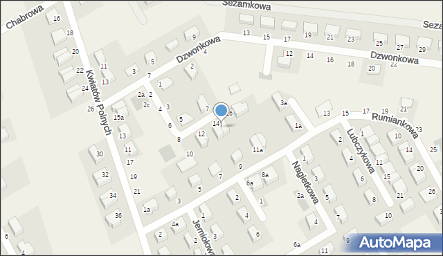 Krzyków, Bławatkowa, 14b, mapa Krzyków