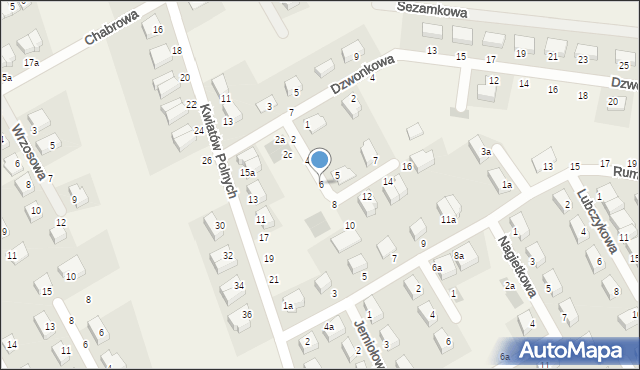Krzyków, Bławatkowa, 6, mapa Krzyków