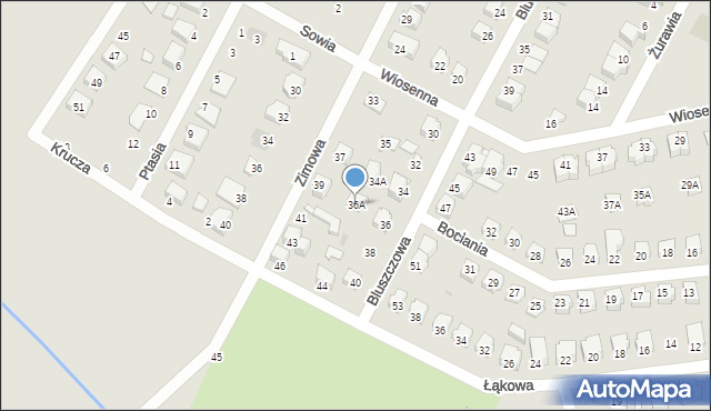 Kutno, Bluszczowa, 36A, mapa Kutno