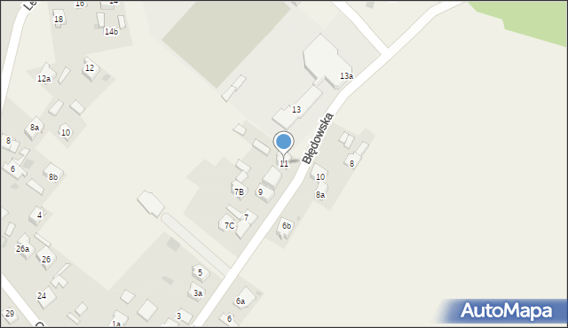 Laski, Błędowska, 11b, mapa Laski