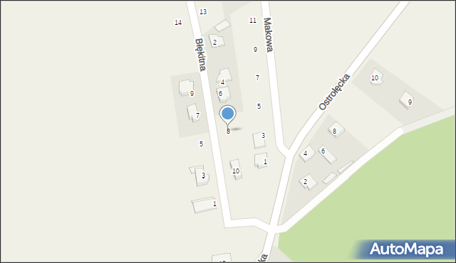 Łęg Przedmiejski, Błękitna, 8, mapa Łęg Przedmiejski